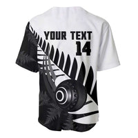 New Zealand Lawn Bowls Custom Baseball Jersey Aotearoa Silver Fern - Polynesian Pride