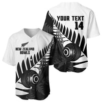 New Zealand Lawn Bowls Custom Baseball Jersey Aotearoa Silver Fern - Polynesian Pride