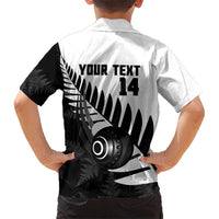 New Zealand Lawn Bowls Custom Family Matching Mermaid Dress and Hawaiian Shirt Aotearoa Silver Fern LT14 - Polynesian Pride