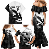 New Zealand Lawn Bowls Custom Family Matching Mermaid Dress and Hawaiian Shirt Aotearoa Silver Fern LT14 - Polynesian Pride
