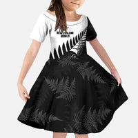 New Zealand Lawn Bowls Custom Family Matching Off The Shoulder Long Sleeve Dress and Hawaiian Shirt Aotearoa Silver Fern - Polynesian Pride