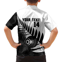 New Zealand Lawn Bowls Custom Family Matching Puletasi and Hawaiian Shirt Aotearoa Silver Fern - Polynesian Pride