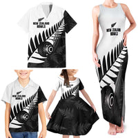 New Zealand Lawn Bowls Custom Family Matching Tank Maxi Dress and Hawaiian Shirt Aotearoa Silver Fern LT14 - Polynesian Pride
