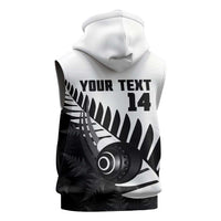 New Zealand Lawn Bowls Custom Sleeveless Hoodie Aotearoa Silver Fern - Polynesian Pride