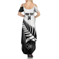 New Zealand Lawn Bowls Custom Summer Maxi Dress Aotearoa Silver Fern - Polynesian Pride