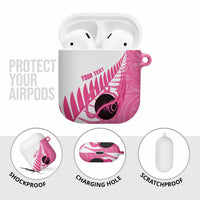New Zealand Lawn Bowls Breast Cancer Custom AirPods Case Aotearoa Maori Silver Fern Pink Ribbon LT14 - Polynesian Pride