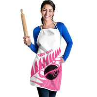 New Zealand Lawn Bowls Breast Cancer Custom Apron Aotearoa Maori Silver Fern Pink Ribbon - Polynesian Pride
