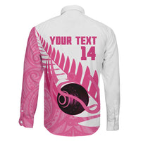 New Zealand Lawn Bowls Breast Cancer Custom Family Matching Mermaid Dress and Hawaiian Shirt Aotearoa Maori Silver Fern Pink Ribbon LT14 - Polynesian Pride