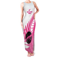 New Zealand Lawn Bowls Breast Cancer Custom Family Matching Tank Maxi Dress and Hawaiian Shirt Aotearoa Maori Silver Fern Pink Ribbon LT14 Mom's Dress Pink - Polynesian Pride