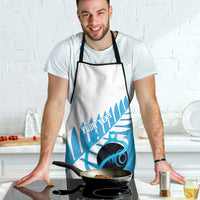 New Zealand Lawn Bowls Prostate Cancer Custom Apron Aotearoa Maori Silver Fern Blue Ribbon - Polynesian Pride