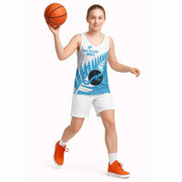 New Zealand Lawn Bowls Prostate Cancer Custom Basketball Jersey Aotearoa Maori Silver Fern Blue Ribbon - Polynesian Pride