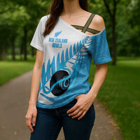 New Zealand Lawn Bowls Prostate Cancer Custom Cross Shoulder Shirt Aotearoa Maori Silver Fern Blue Ribbon LT14 - Polynesian Pride