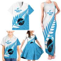 New Zealand Lawn Bowls Prostate Cancer Custom Family Matching Tank Maxi Dress and Hawaiian Shirt Aotearoa Maori Silver Fern Blue Ribbon LT14 - Polynesian Pride