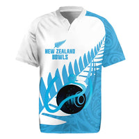 New Zealand Lawn Bowls Prostate Cancer Custom Rugby Jersey Aotearoa Maori Silver Fern Blue Ribbon LT14 Blue - Polynesian Pride