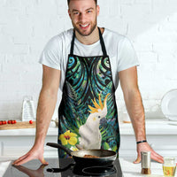 Sulphur-crested Cockatoo New Zealand Apron Paua Shell Aotearoa Maori Tropical Flowers - Polynesian Pride