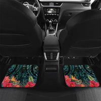 Sulphur-crested Cockatoo New Zealand Car Mats Paua Shell Aotearoa Maori Tropical Flowers - Polynesian Pride