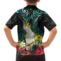 Sulphur-crested Cockatoo New Zealand Hawaiian Shirt Paua Shell Aotearoa Maori Tropical Flowers LT14 - Polynesian Pride
