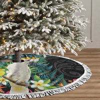 Sulphur-crested Cockatoo New Zealand Tree Skirt Paua Shell Aotearoa Maori Tropical Flowers - Polynesian Pride