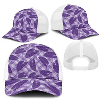 Purple Hawaii Kalo Palaka Motifs Baseball Net Cap Hawaiian Taro Leaves Elegant Vibes