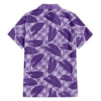 Purple Hawaii Kalo Palaka Motifs Family Matching Puletasi and Hawaiian Shirt Hawaiian Taro Leaves Elegant Vibes LT14 - Polynesian Pride