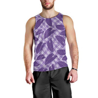 Purple Hawaii Kalo Palaka Motifs Men Tank Top Hawaiian Taro Leaves Elegant Vibes LT14 - Polynesian Pride