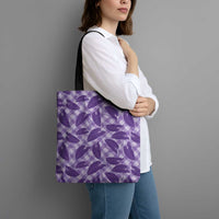Purple Hawaii Kalo Palaka Motifs Tote Bag Hawaiian Taro Leaves Elegant Vibes - Polynesian Pride