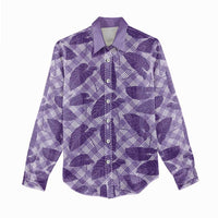 Purple Hawaii Kalo Palaka Motifs Women Casual Shirt Hawaiian Taro Leaves Elegant Vibes LT14 - Polynesian Pride