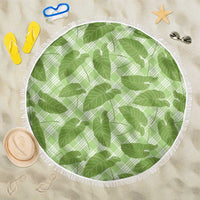 Green Hawaii Kalo Palaka Motifs Beach Blanket Hawaiian Taro Leaves Elegant Vibes LT14 One Size 150cm Green - Polynesian Pride