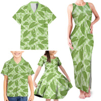 Green Hawaii Kalo Palaka Motifs Family Matching Tank Maxi Dress and Hawaiian Shirt Hawaiian Taro Leaves Elegant Vibes LT14 - Polynesian Pride