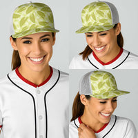 Lime Green Hawaii Kalo Palaka Motifs Baseball Net Cap Hawaiian Taro Leaves Elegant Vibes