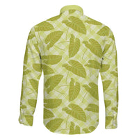 Lime Green Hawaii Kalo Palaka Motifs Family Matching Off Shoulder Maxi Dress and Hawaiian Shirt Hawaiian Taro Leaves Elegant Vibes LT14 - Polynesian Pride
