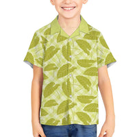 Lime Green Hawaii Kalo Palaka Motifs Family Matching Tank Maxi Dress and Hawaiian Shirt Hawaiian Taro Leaves Elegant Vibes LT14 Son's Shirt Lime Green - Polynesian Pride