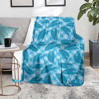 Blue Hawaii Kalo Palaka Motifs Blanket Hawaiian Taro Leaves Elegant Vibes LT14 - Polynesian Pride