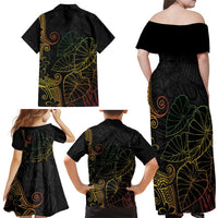Aloha Hawaii Kalo Family Matching Off Shoulder Maxi Dress and Hawaiian Shirt Reggae Taro Polynesian Pattern LT14 - Polynesian Pride