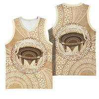 Tonga Skink Kava Bowl Basketball Jersey Vintage Tongan Ngatu Pattern