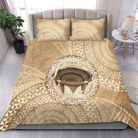 Tonga Skink Kava Bowl Bedding Set Vintage Tongan Ngatu Pattern