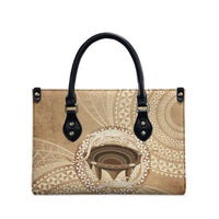 Tonga Skink Kava Bowl Leather Bag Vintage Tongan Ngatu Pattern