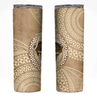Tonga Skink Kava Bowl Skinny Tumbler Vintage Tongan Ngatu Pattern