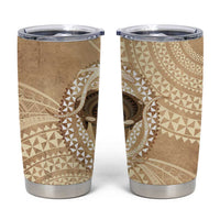 Tonga Skink Kava Bowl Tumbler Cup Vintage Tongan Ngatu Pattern