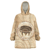 Tonga Skink Kava Bowl Wearable Blanket Hoodie Vintage Tongan Ngatu Pattern LT14 One Size Brown - Polynesian Pride