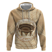 Tonga Skink Kava Bowl Zip Hoodie Vintage Tongan Ngatu Pattern