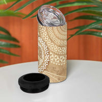 Tonga Ngatu Turtle 4 in 1 Can Cooler Tumbler Vintage Tongan Tapa Cloth