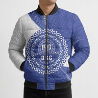 Queen Salote College 100th Anniversary Personalized Bomber Puffer Jacket Est 1926 Kolisi Fefine Tongan Ngatu Pattern