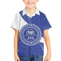 Queen Salote College 100th Anniversary Personalized Family Matching Mermaid Dress and Hawaiian Shirt Est 1926 Kolisi Fefine Tongan Ngatu Pattern LT14 Son's Shirt Blue - Polynesian Pride