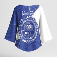 Queen Salote College 100th Anniversary Personalized Kimono Sleeve Blouse Est 1926 Kolisi Fefine Tongan Ngatu Pattern