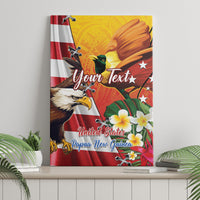 Personalised United States And Papua New Guinea Canvas Wall Art USA Eagle With PNG Bird Of Paradise LT14 - Polynesian Pride