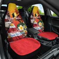 Personalised United States And Papua New Guinea Car Seat Cover USA Eagle With PNG Bird Of Paradise LT14 One Size Red - Polynesian Pride