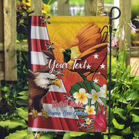 Personalised United States And Papua New Guinea Garden Flag USA Eagle With PNG Bird Of Paradise LT14 Garden Flag Red - Polynesian Pride