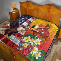Personalised United States And Papua New Guinea Quilt USA Eagle With PNG Bird Of Paradise LT14 - Polynesian Pride