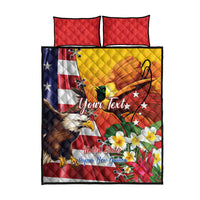 Personalised United States And Papua New Guinea Quilt Bed Set USA Eagle With PNG Bird Of Paradise LT14 - Polynesian Pride